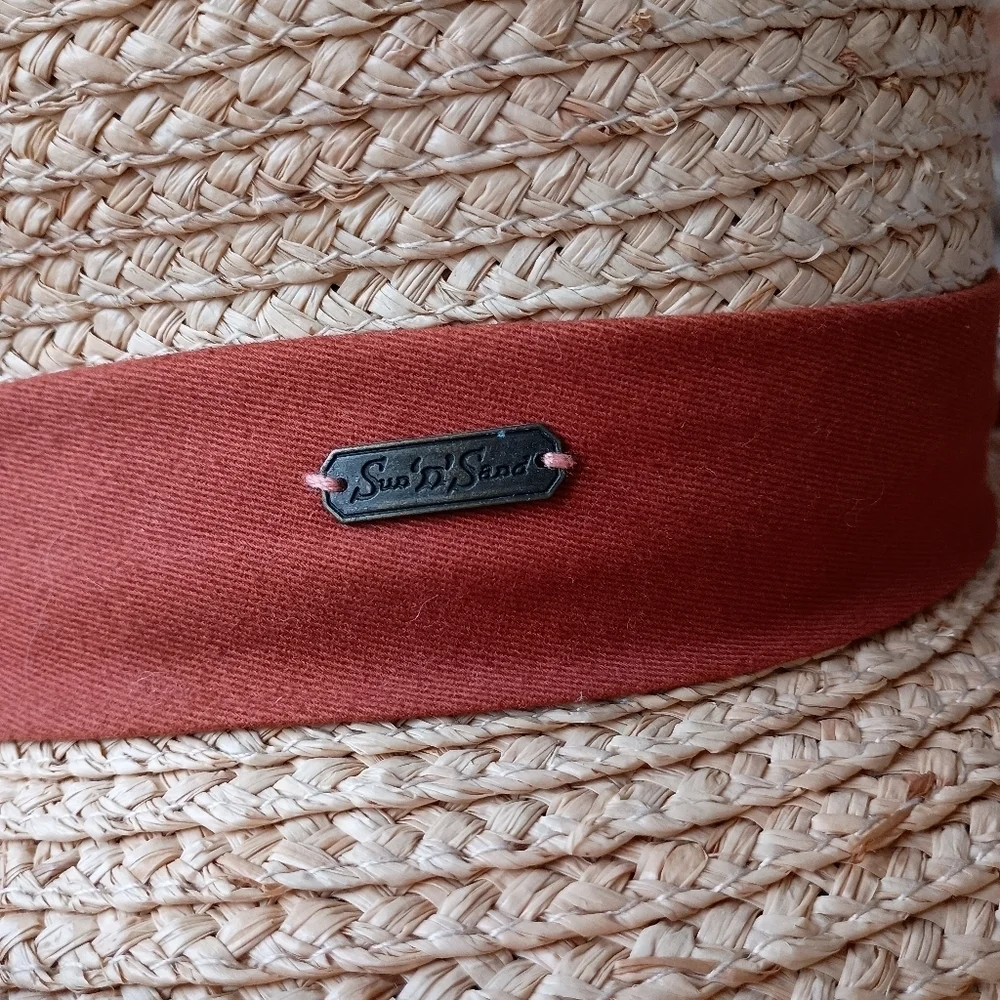 Sun & Sand Stylish Tan and Orange Women's Straw Hat
